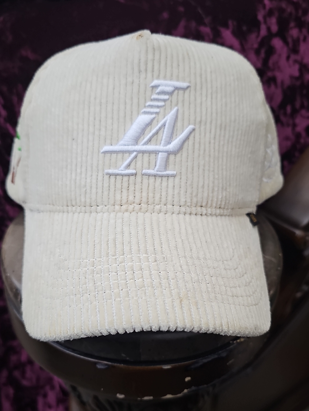 Cream LA Corduroy Snapback